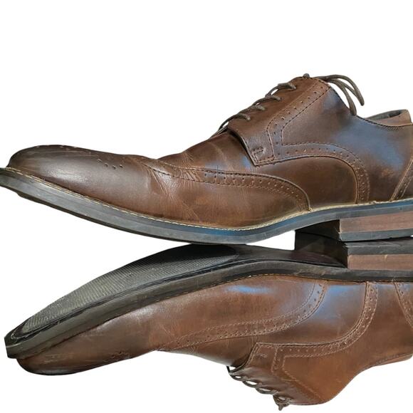 Men’s JOSEPH ABBOUD Walnut Leather Wingtip Lace Up Brogue Shoes VGUC - Picture 10 of 11